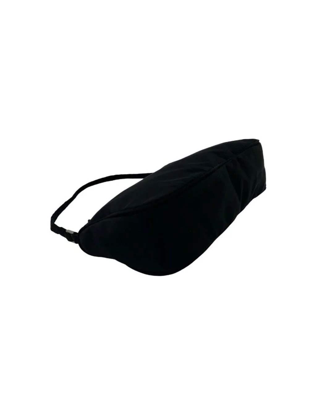 Prada Triangle Logo Plate Tessuto Nylon Mini Handbag Pouch Black